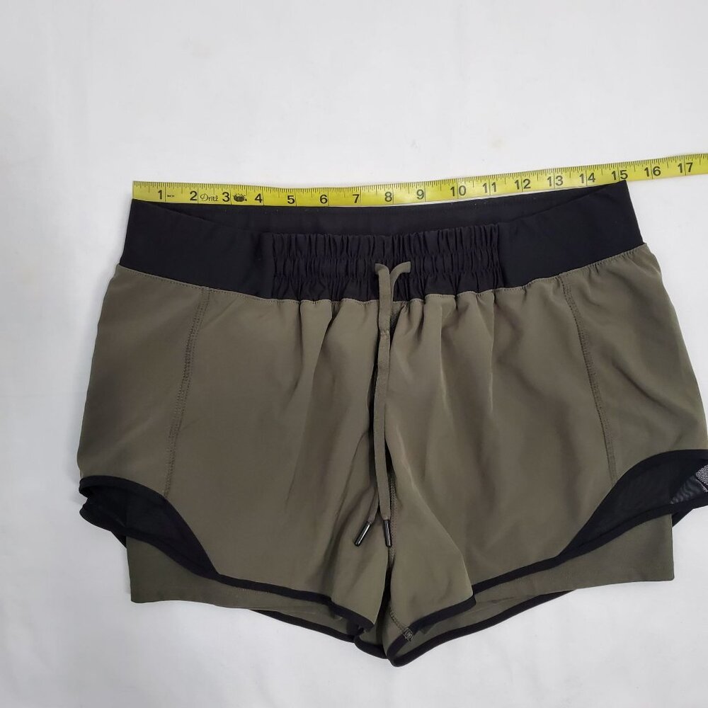 MPG Women's Olive Combo Athletic Training Running Retro Run Shorts Size Large - Picture 8 of 11